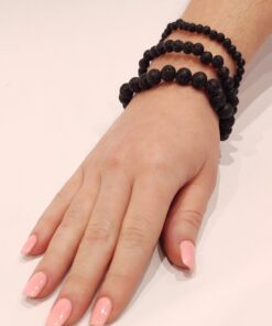 Alternative view of Stretch Bracelets: Lava Stone 4mm, 6mm, & 8mm Round Beads