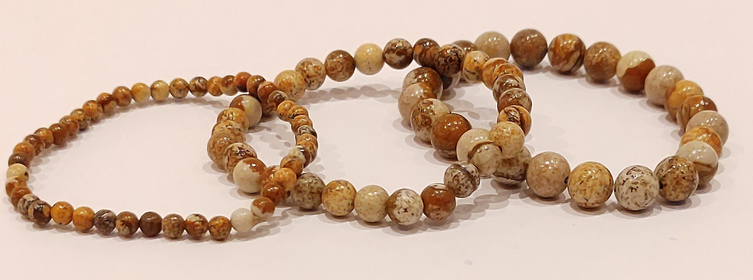 Stretch Bracelets: Picture Jasper 4mm, 6mm, & 8mm Round Beads - Image 3