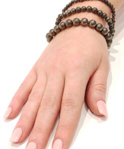 Alternative view of Stretch Bracelets: Pyrite 4mm, 6mm, & 8mm Round Beads
