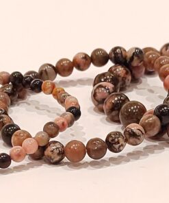 Stretch Bracelets: Rhodonite 4mm, 6mm, & 8mm Round Beads