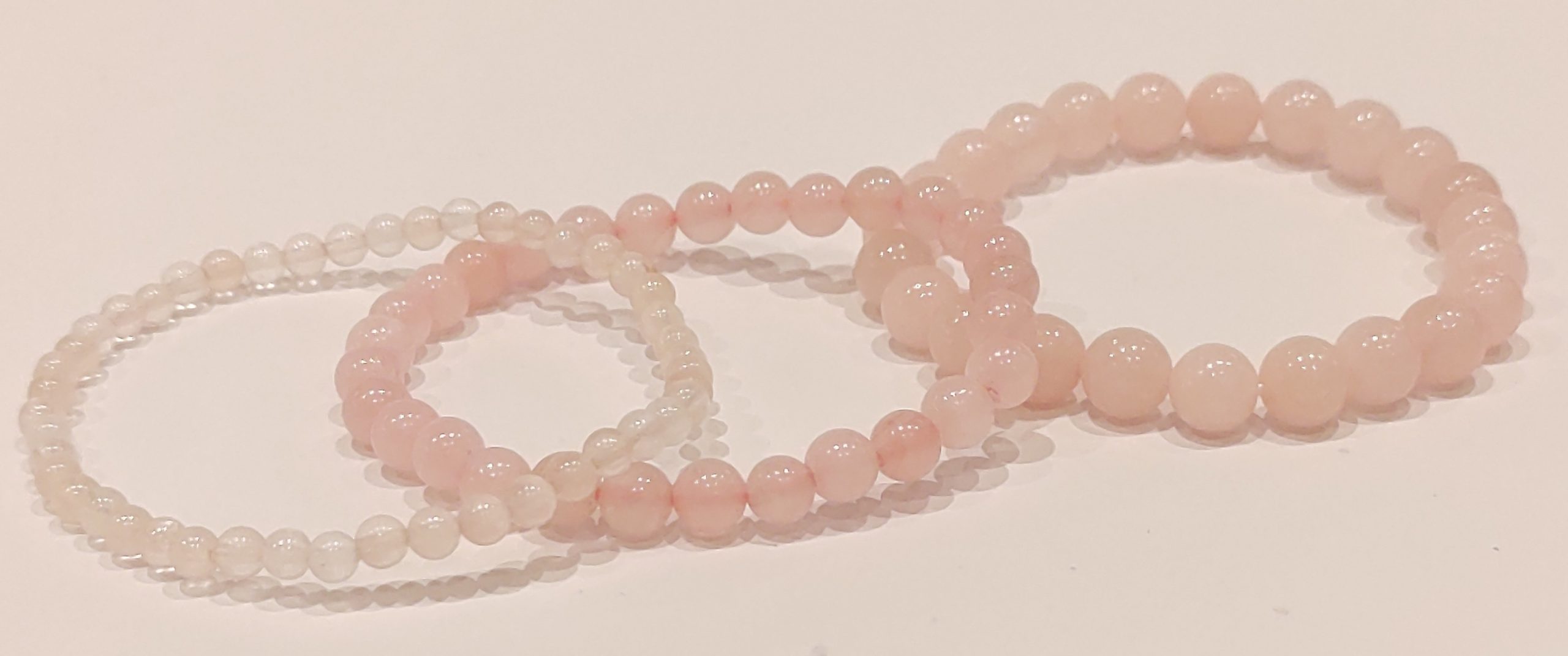 Stretch Bracelets: Rose Quartz 4mm, 6mm, & 8mm Round Beads