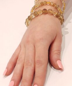 Alternative view of Stretch Bracelets: Rutilated Quartz 5mm, 6mm, & 8mm Round Beads
