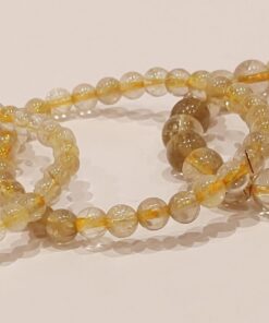Stretch Bracelets: Rutilated Quartz 5mm, 6mm, & 8mm Round Beads