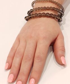 Alternative view of Stretch Bracelets: Smokey Quartz 4mm, 6mm, & 8mm Round Beads