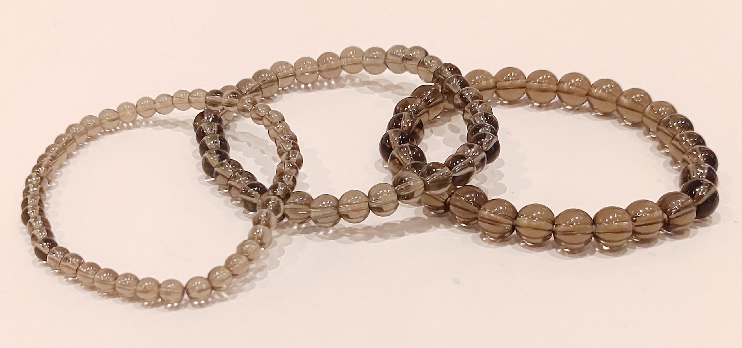 Stretch Bracelets: Smokey Quartz 4mm, 6mm, & 8mm Round Beads - Image 3