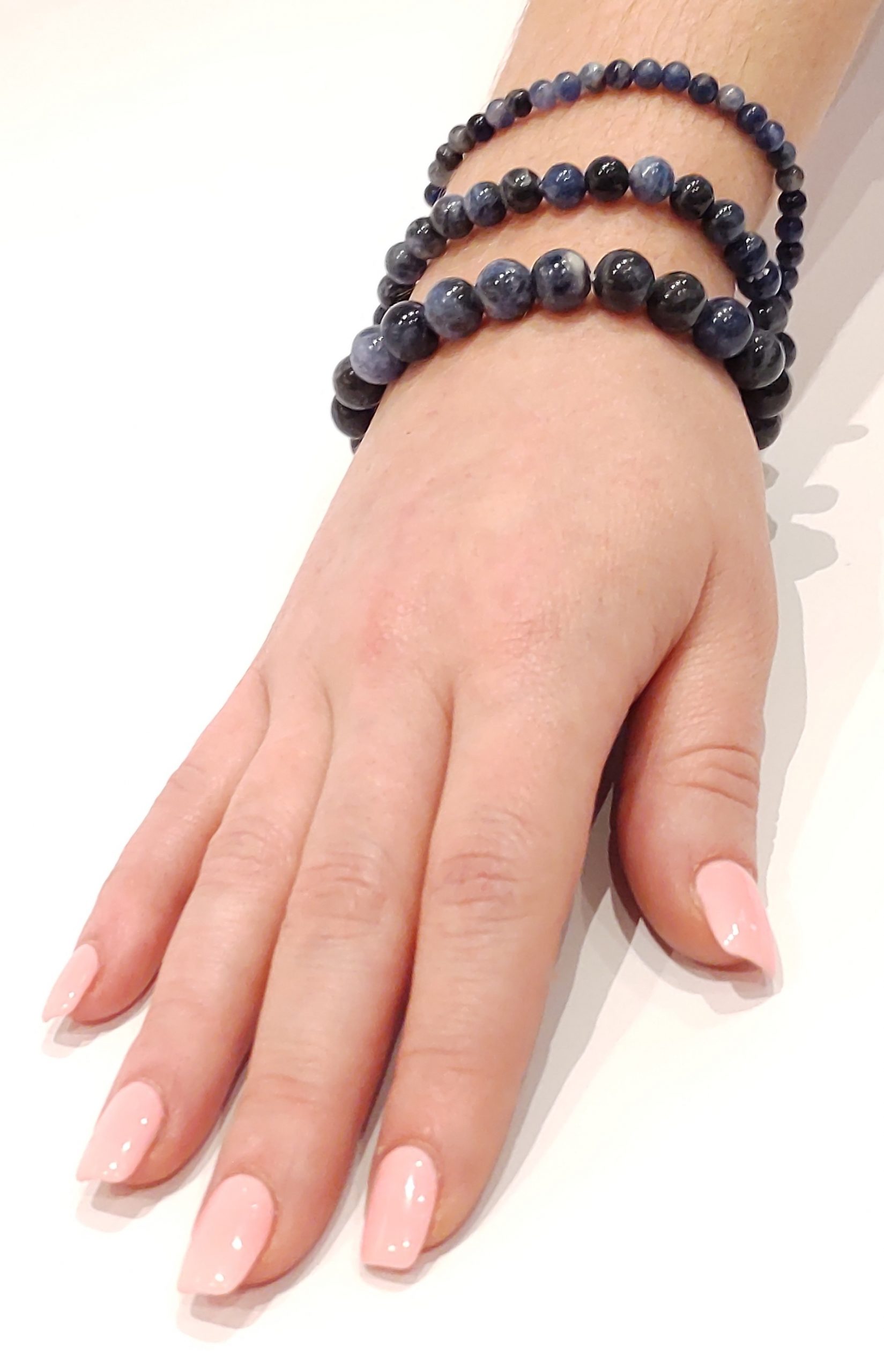 Stretch Bracelets: Blue Aventurine 4mm, 6mm, & 8mm Round Beads - Image 2