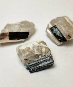 Natural Crystals: Tourmalinated Quartz specimens (approx. 4x4x2cm)