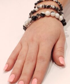 Alternative view of Stretch Bracelets: Zebra Stone 4mm, 6mm, & 8mm Round Beads