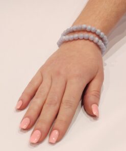 Alternative view of Stretch Bracelet: Blue Lace Agate 6mm Round Beads