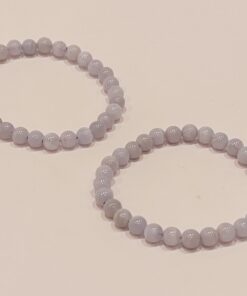 Stretch Bracelet: Blue Lace Agate 6mm Round Beads