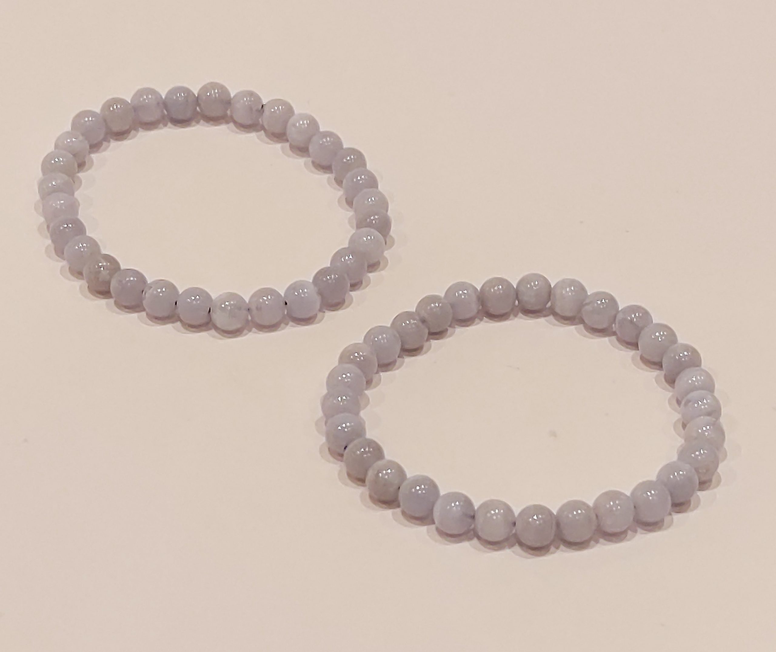 Stretch Bracelet: Blue Lace Agate 6mm Round Beads