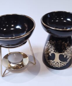 Ceramic Oil Burners: Black & Gold Series - two designs to choose from