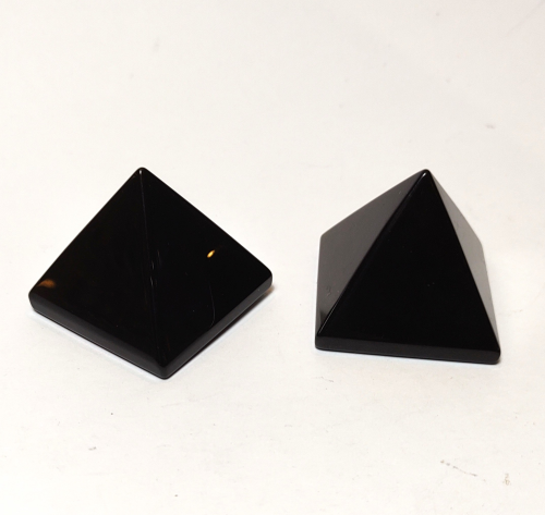 Natural Crystals: Cut & Polished Black Obsidian Pyramids (Approx 4x4x4cm)
