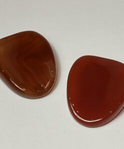 Natural Crystal: Cut & Polished Carnelian Thumb Stones (Approx 3x4.5x1cm)