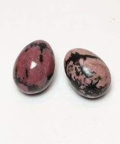 Natural crystals: hand carved and polished Rhodonite eggs (4x2.5cm)