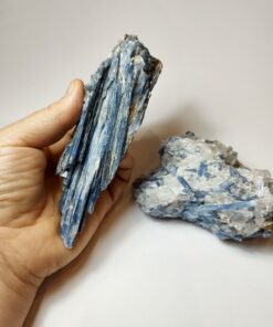 Alternative view of Natural Crystals: Blue Kyanite in Clear Quartz
