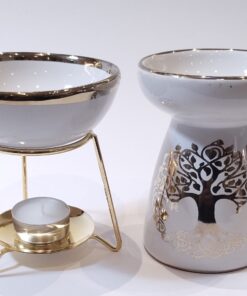 Ceramic Oil Burners: White & Gold Series - two designs to choose from
