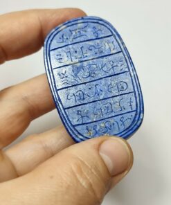 Alternative view of Natural Crystal: Cut & Polished Lapis Lazuli Sphere, Pyramid, & Hand Carved Scarab
